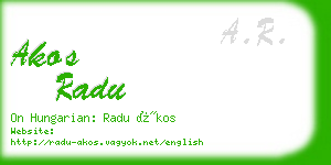 akos radu business card